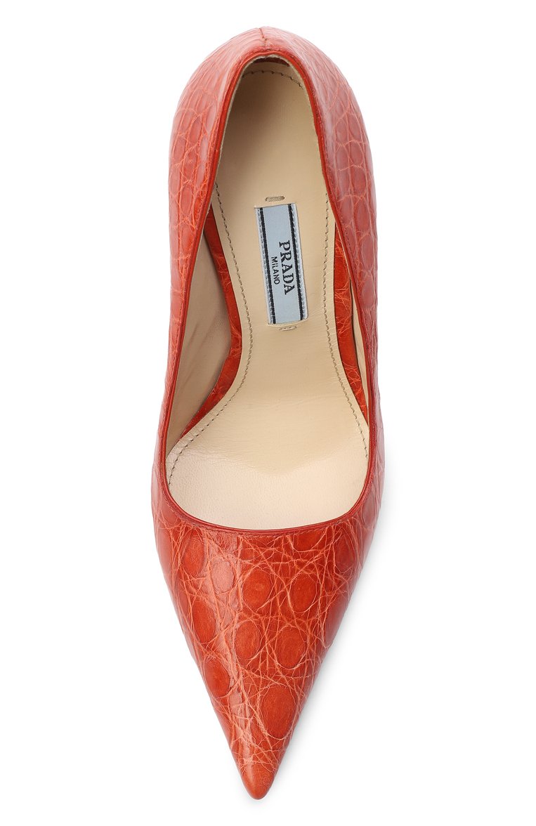 Кожаные туфли из каймана PRADA, арт. 1I831D-3C2M-F0D08, фото 4