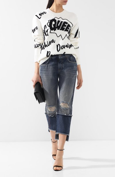Укороченные джинсы прямого кроя с потертостями DOLCE & GABBANA, арт. FTA0PZ/G8V47, фото 2