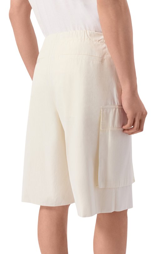 Хлопковые шорты Jil Sander J47KA0299/J45292 Кремовый  J47KA0299/J45292 Фото 4