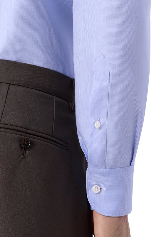 Хлопковая сорочка Brioni RCB10M/0A05Q Синий  RCB10M/0A05Q Фото 5