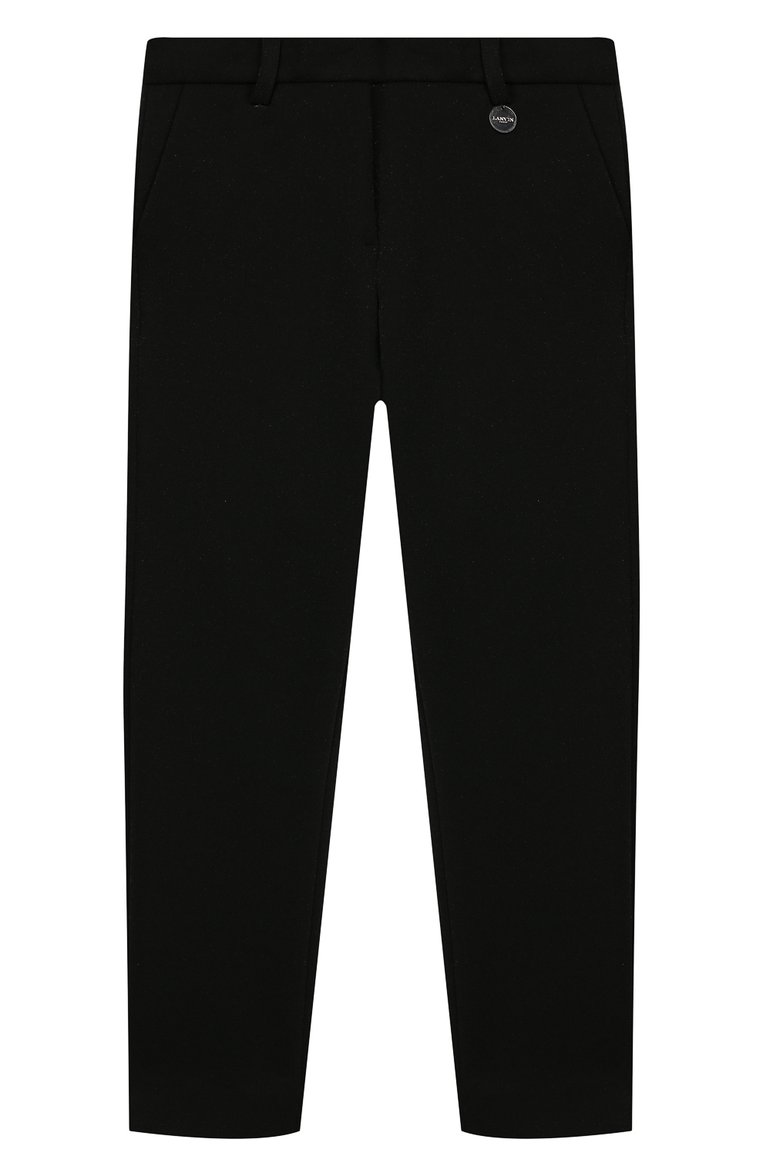 Детские брюки LANVIN черного цвета, арт. 4L6600/LC220/10-14 | Фото 1 (Статус проверки: Проверена категория; Материал внешний: Вискоза, Синтетический материал; Девочки Кросс-КТ: Брюки-одежда; Материал сплава: Проставлено; Нос: Не проставлено; Ювелирные украшения: Назначено; Ростовка одежда: 10 - 11 лет | 140 - 146см)