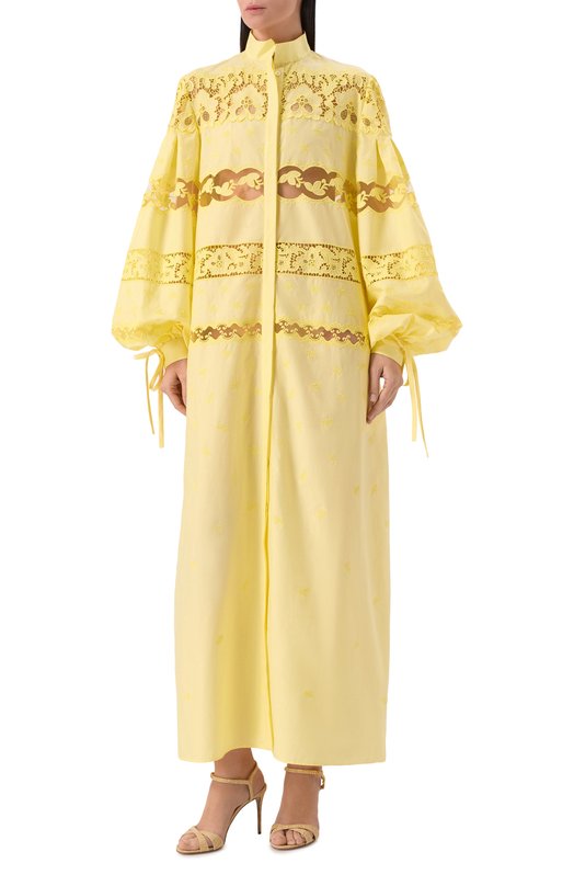 Хлопковое платье Zuhair Murad RDR26339/P0C0007 Жёлтый  RDR26339/P0C0007 Фото 3
