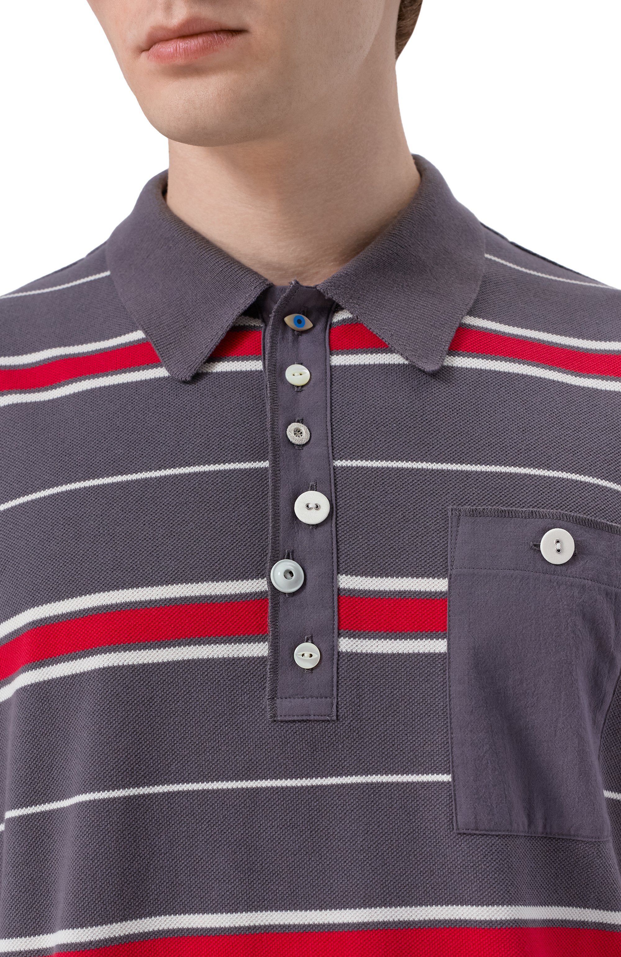 Хлопковое поло UNDERCOVER темно-серого цвета по цене 65900 руб., арт. UC1F4804-2, фото 5 Хлопковое поло UNDERCOVER, арт. UC1F4804-2, фото 5