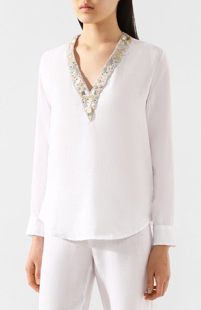 Льняная блузка 120% LINO, арт. R0W1357/B317/002, фото 3