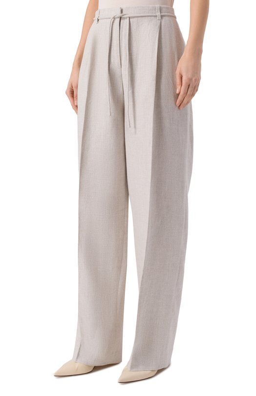 Брюки изо льна и вискозы 12 STOREEZ 137024 Серый  137024 Фото 3