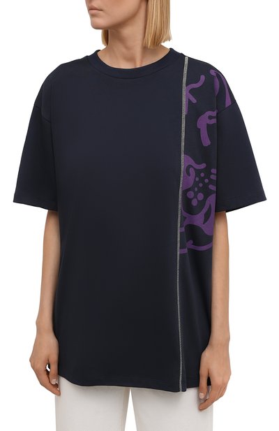 Хлопковая футболка KENZO синего цвета по цене 18200 руб., арт. FB62TS9754SB, фото 3 Хлопковая футболка KENZO, арт. FB62TS9754SB, фото 3