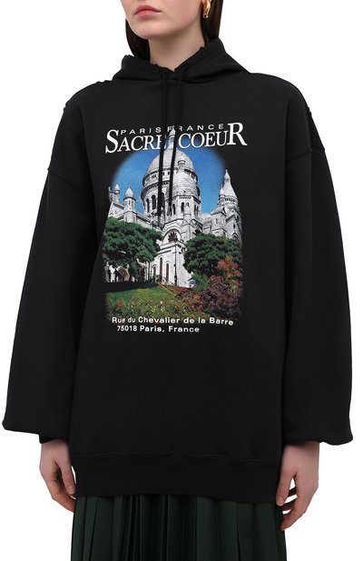 Хлопковое худи BALENCIAGA черного цвета по цене 108500 руб., арт. 641529/TJVH9, фото 3 Хлопковое худи BALENCIAGA, арт. 641529/TJVH9, фото 3