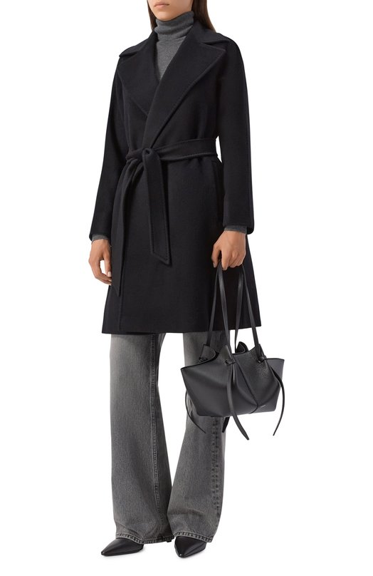 Шерстяное пальто Max Mara Studio DRAVENNA Чёрный  DRAVENNA Фото 2