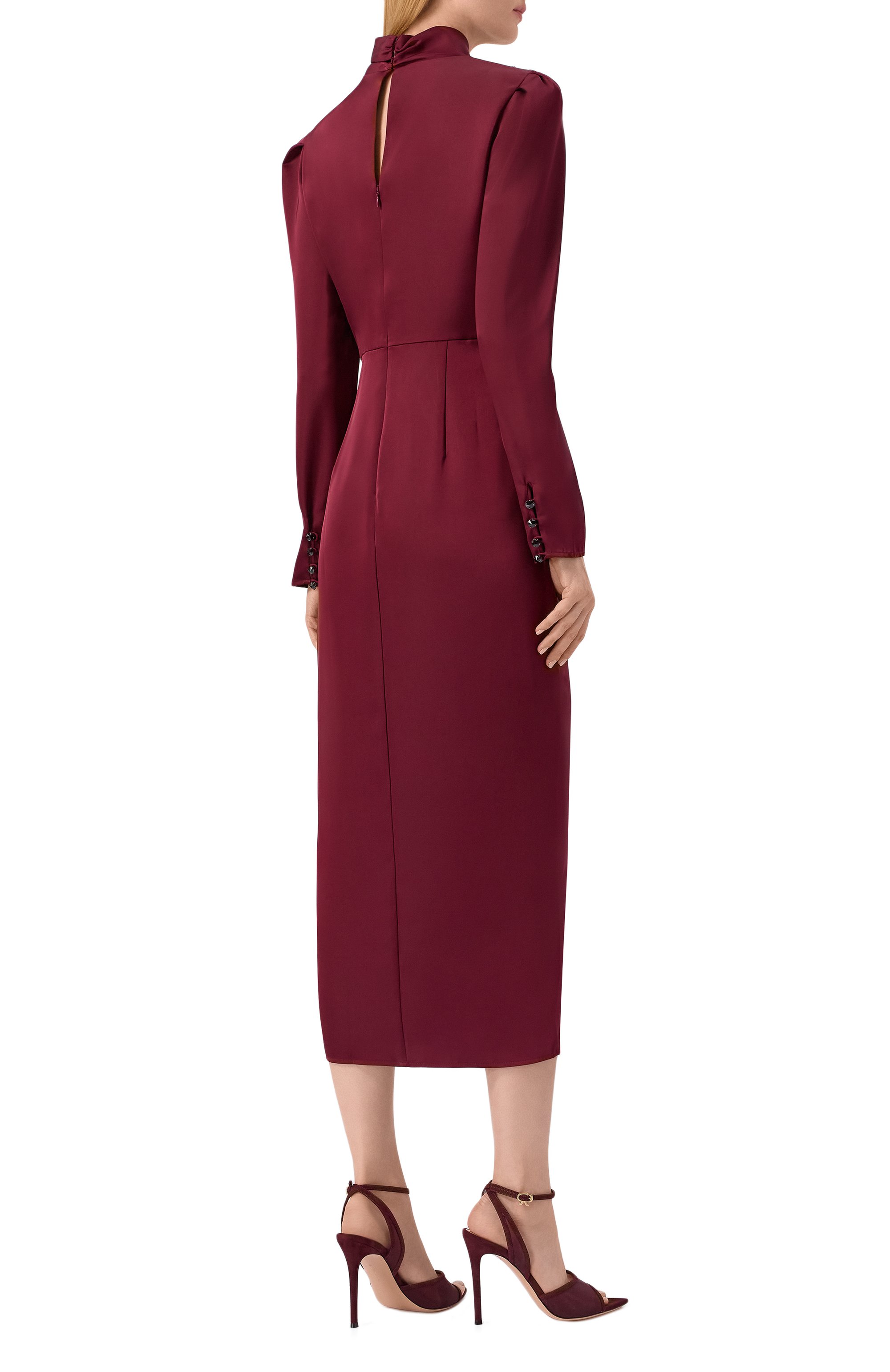 Атласное платье SELF-PORTRAIT, арт. RS25911MR, фото 4