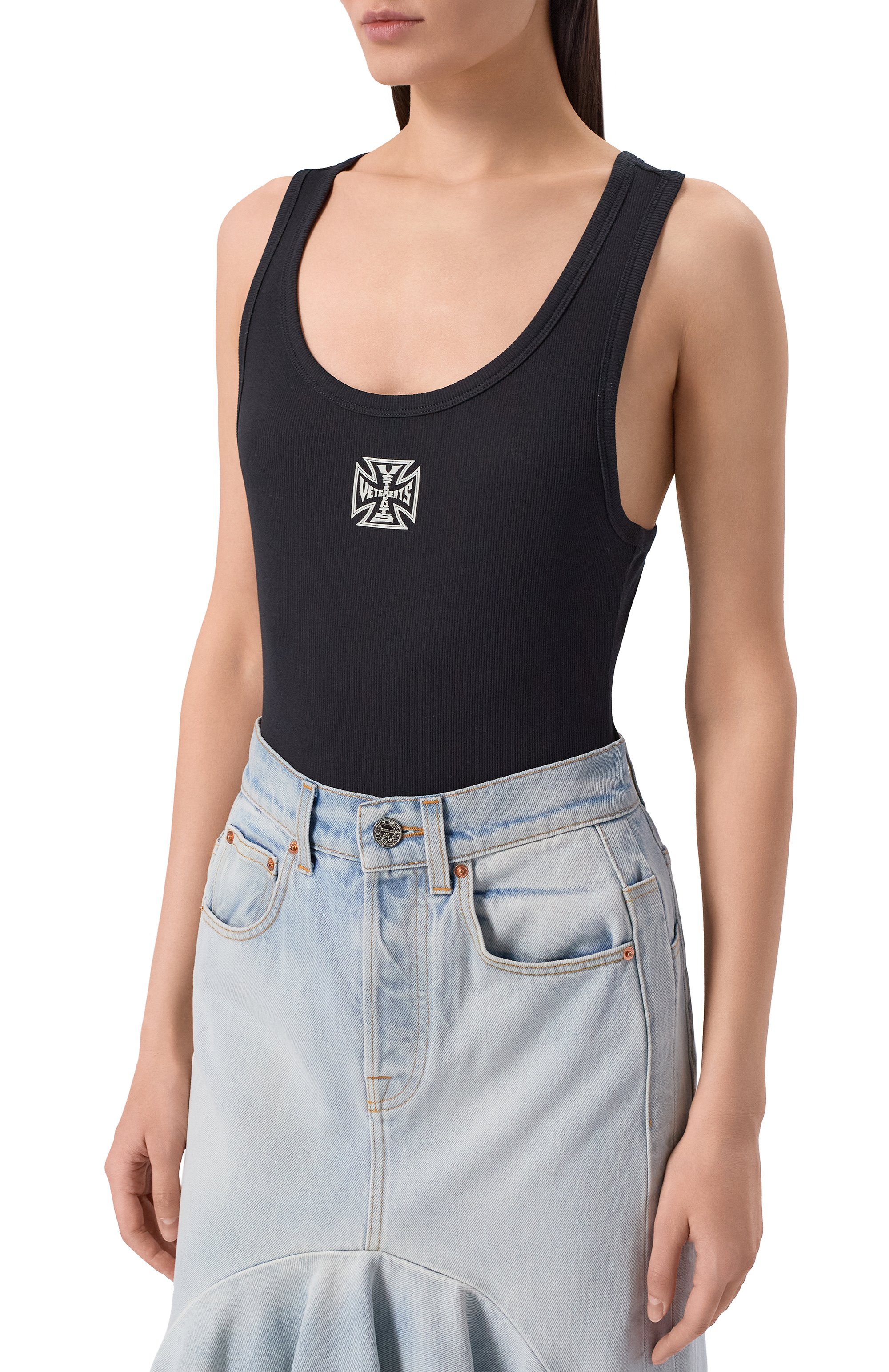 Хлопковое боди VETEMENTS, арт. WE76BD536B/1202 RIB, фото 3