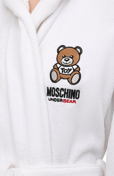 Хлопковый халат MOSCHINO белого цвета по цене 22200 руб., арт. A7301/9040, фото 5 Хлопковый халат MOSCHINO, арт. A7301/9040, фото 5