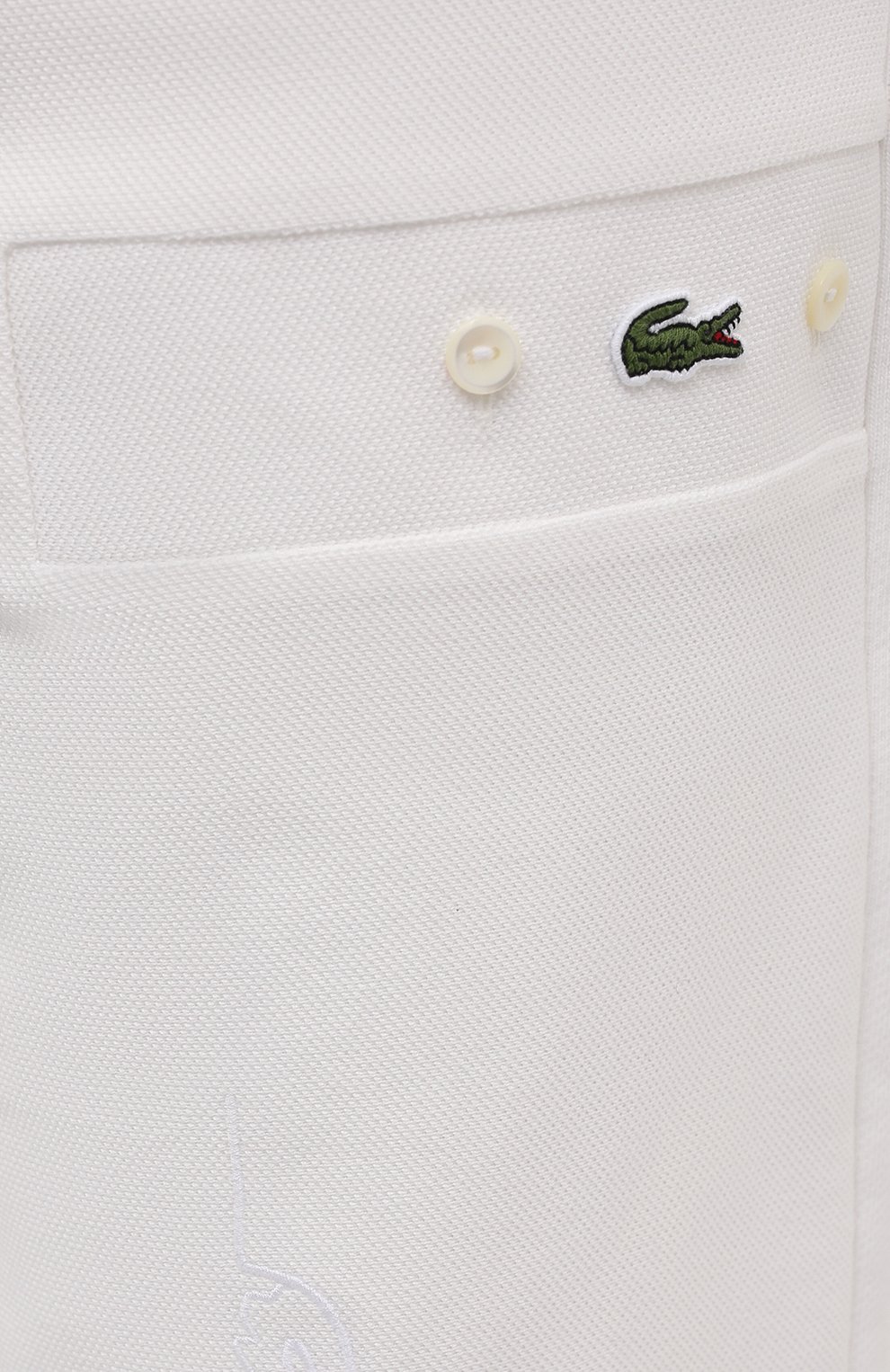 Хлопковые джоггеры LACOSTE белого цвета по цене 29950 руб., арт. XH024470V, фото 5 Хлопковые джоггеры LACOSTE, арт. XH024470V, фото 5