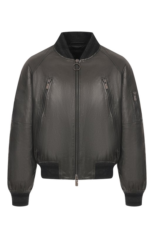 Кожаный бомбер Burberry 8110040 Серый 8110040