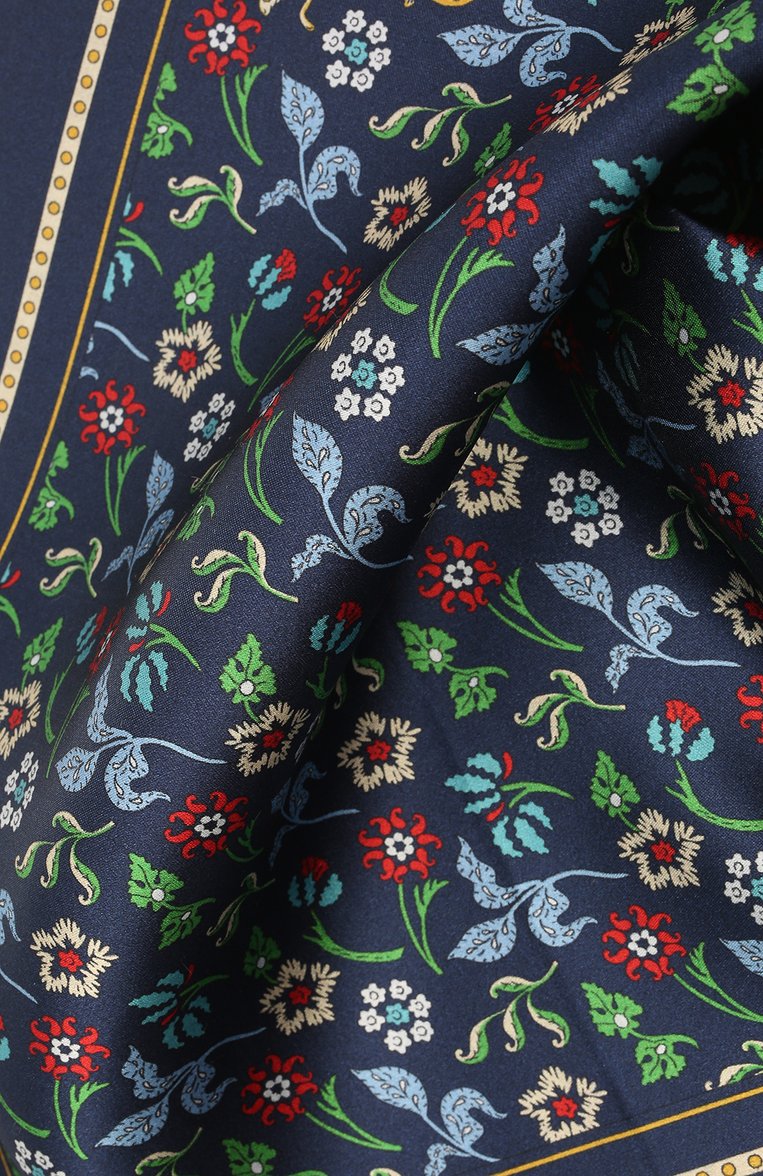 Мужской шелковый платок LANVIN темно-синего цвета, арт. 2830/HANDKERCHIEF | Фото 2 (Материал: Текстиль, Шелк; Нос: Не проставлено)