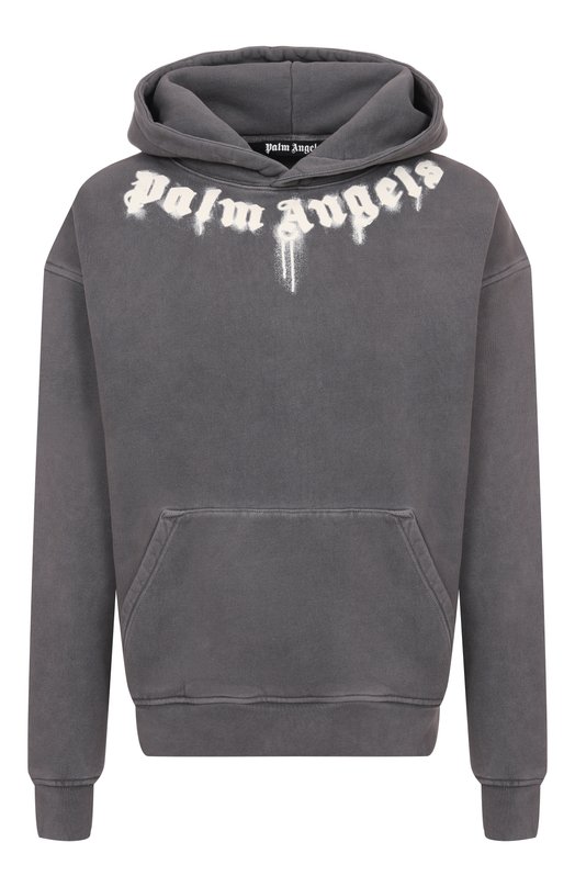 Хлопковое худи Palm Angels PMBB17DF25FLE003 Серый PMBB17DF25FLE003