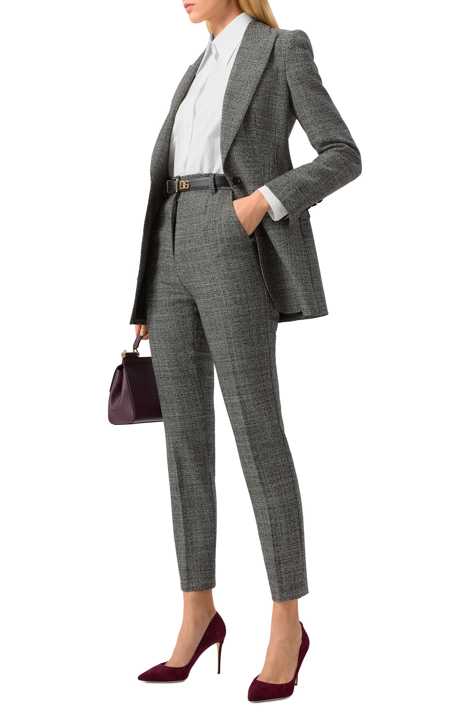 Шерстяной жакет DOLCE & GABBANA серого цвета по цене 296000 руб., арт. F29ZTT/FM2G4, фото 2 Шерстяной жакет DOLCE & GABBANA, арт. F29ZTT/FM2G4, фото 2