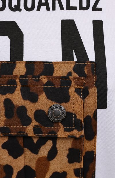 Хлопковая футболка DSQUARED2 белого цвета по цене 27950 руб., арт. S80GC0030/S20694, фото 5 Хлопковая футболка DSQUARED2, арт. S80GC0030/S20694, фото 5