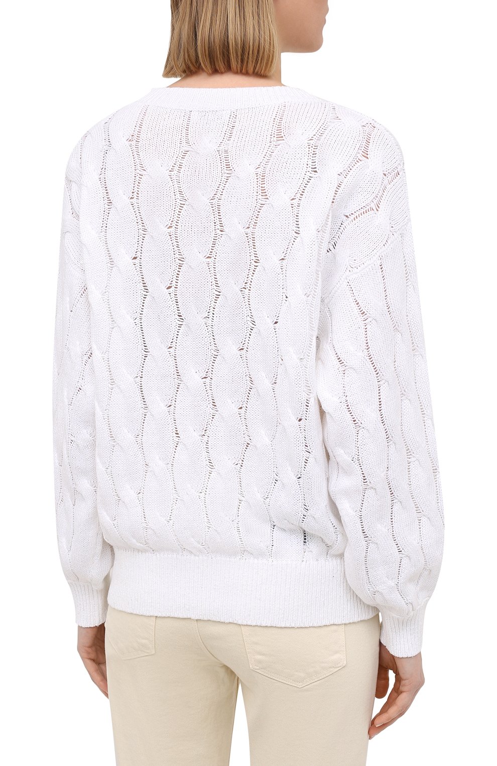 Свитер из хлопка и льна BRUNELLO CUCINELLI, арт. M70573220, фото 4