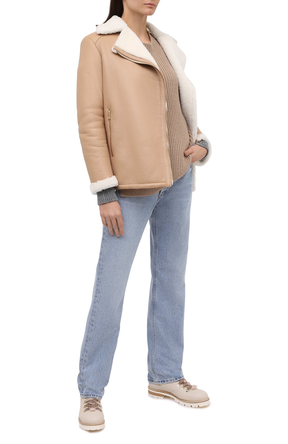 Кожаные ботинки AGL бежевого цвета по цене 46950 руб., арт. D716548M0KE6849730, фото 2 Кожаные ботинки AGL, арт. D716548M0KE6849730, фото 2