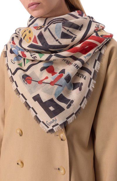 Шаль алфавит авангард из кашемира и шерсти GOURJI, арт. 91120355/993161117, фото 2