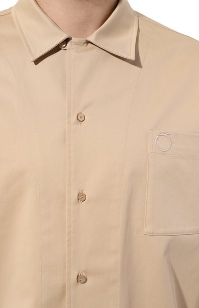 Хлопковая рубашка TRUSSARDI бежевого цвета по цене 25000 руб., арт. 52C00308-1T006185, фото 5 Хлопковая рубашка TRUSSARDI, арт. 52C00308-1T006185, фото 5