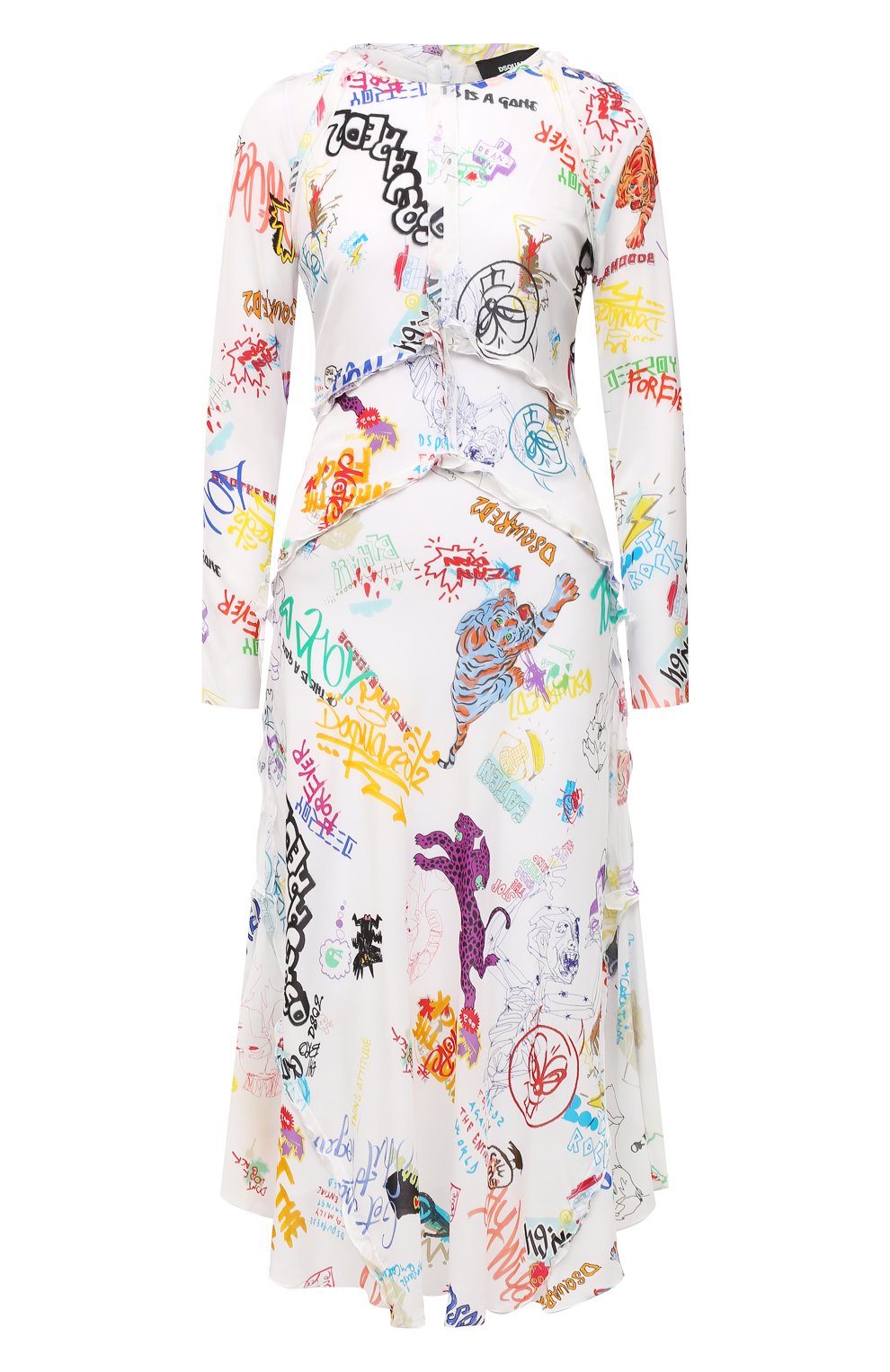 Платье из вискозы DSQUARED2 разноцветного цвета по цене 105500 руб., арт. S75CV0502/S54422, фото 1 Платье из вискозы DSQUARED2, арт. S75CV0502/S54422, фото 1