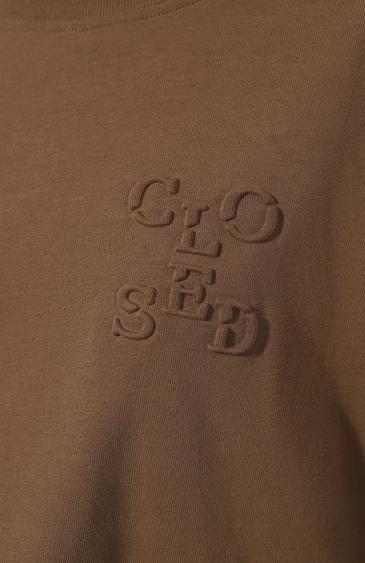 Хлопковая футболка Closed C95228-45F-EB Коричневый  C95228-45F-EB Фото 5
