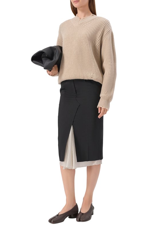 Кожаные туфли Tabi Maison Margiela S58WZ0128/P6378 Коричневый  S58WZ0128/P6378 Фото 3