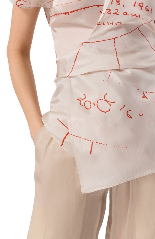 Атласная блузка Rick Owens RP01F6233/KP1 Кремовый  RP01F6233/KP1 Фото 5