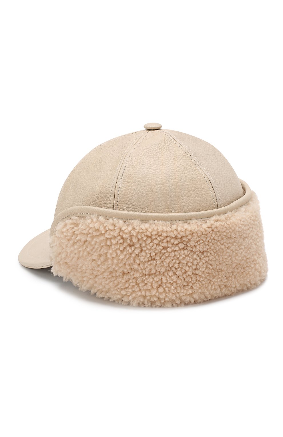 Кожаная бейсболка с отделкой из овчины BURBERRY, арт. 8005520, фото 2