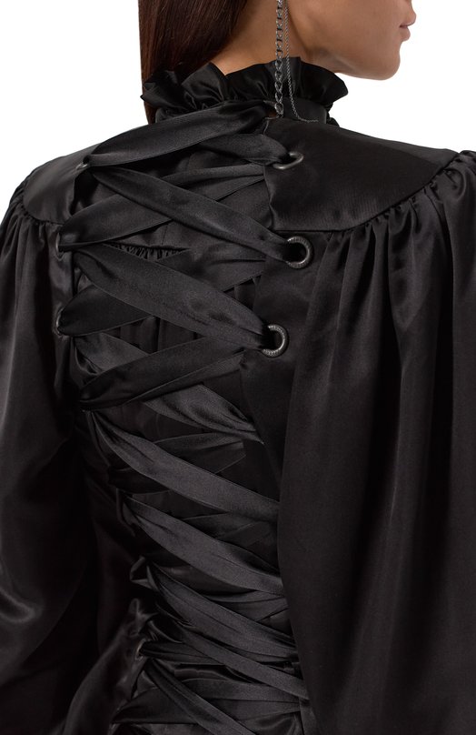 Атласная блузка Balenciaga 831650/TMN09 Чёрный  831650/TMN09 Фото 5