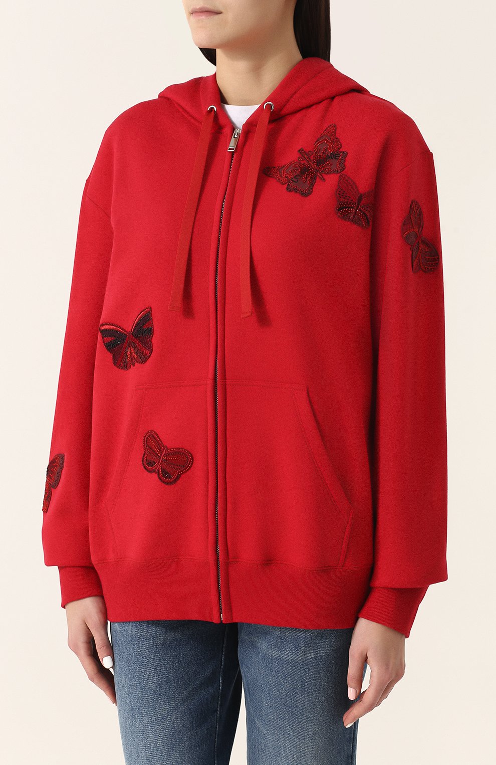 Кардиган на молнии с капюшоном и отделкой в виде бабочек VALENTINO, арт. PB3MF04N/3V2, фото 3