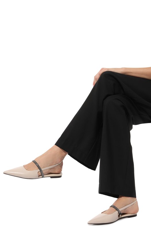 Кожаные балетки Brunello Cucinelli MZSKCB1289 Бежевый  MZSKCB1289 Фото 3