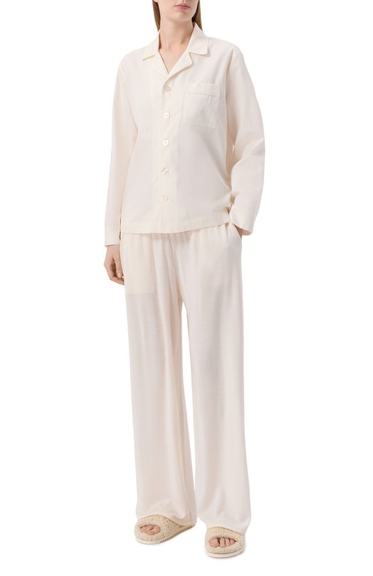 Хлопковая рубашка Sporty and Rich PJ1013CA Кремовый  PJ1013CA Фото 2