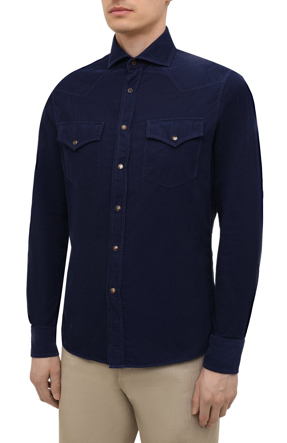 Хлопковая рубашка BRUNELLO CUCINELLI, арт. ML6884008, фото 3