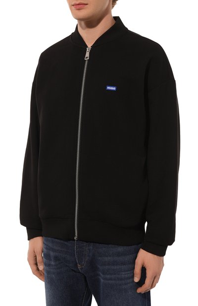 Хлопковая толстовка HUGO BLUE черного цвета по цене 17950 руб., арт. 50522366, фото 3 Хлопковая толстовка HUGO BLUE, арт. 50522366, фото 3
