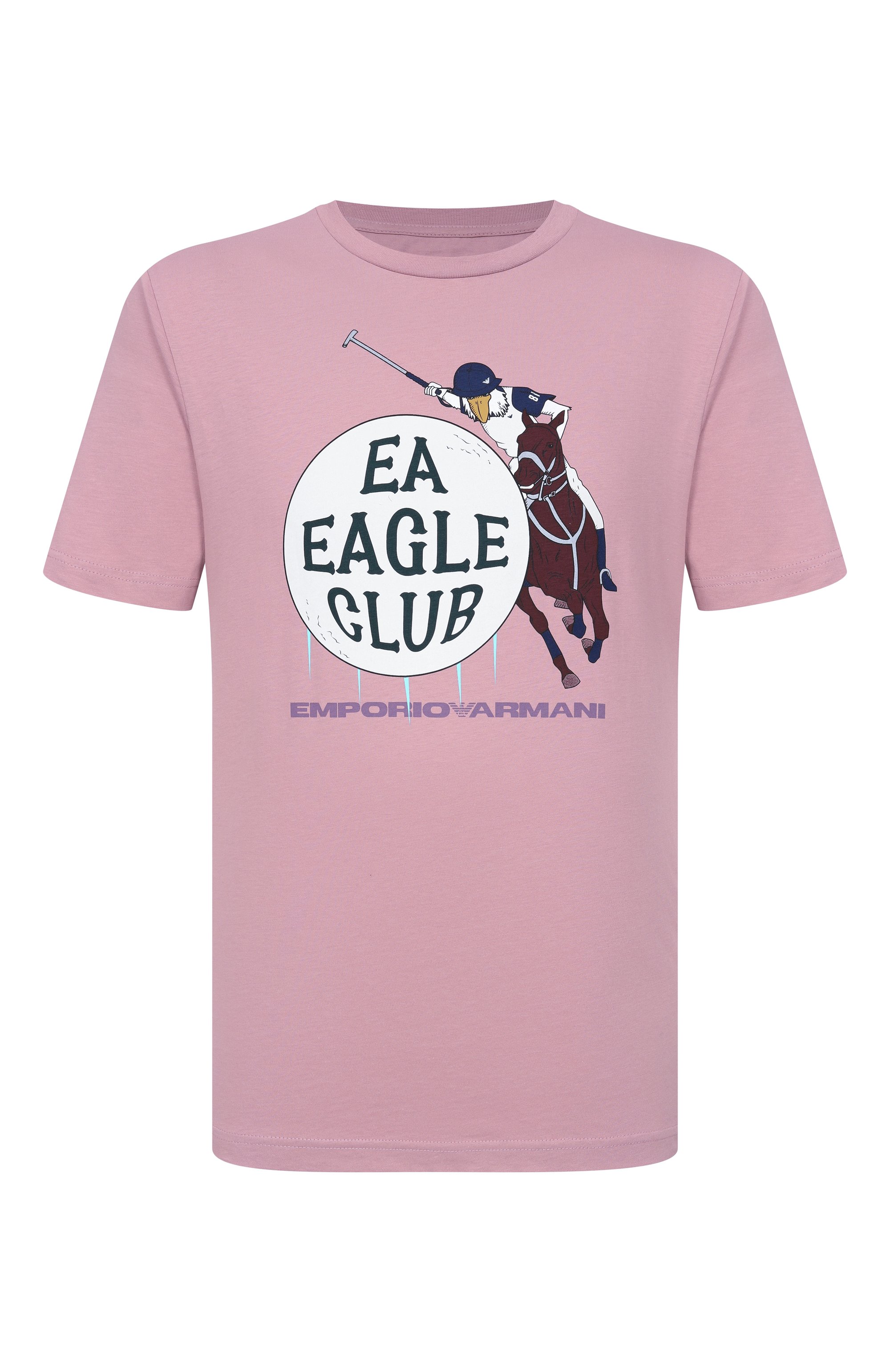 Хлопковая футболка EMPORIO ARMANI светло-розового цвета по цене 18750 руб., арт. EM001717/AF14836, фото 1 Хлопковая футболка EMPORIO ARMANI, арт. EM001717/AF14836, фото 1