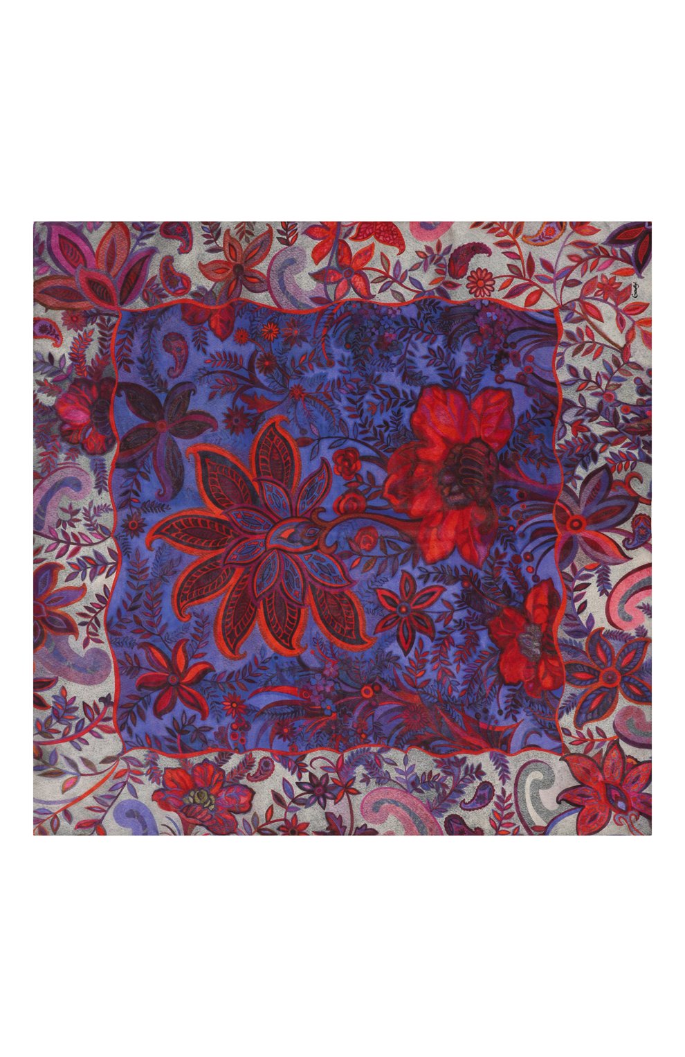 Шелковый платок орнамент цветы GOURJI, арт. T26AZB7VI1, фото 5