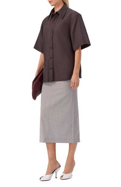 Женская рубашка из шерсти и шелка BOTTEGA VENETA, арт. 860125/V6D60
