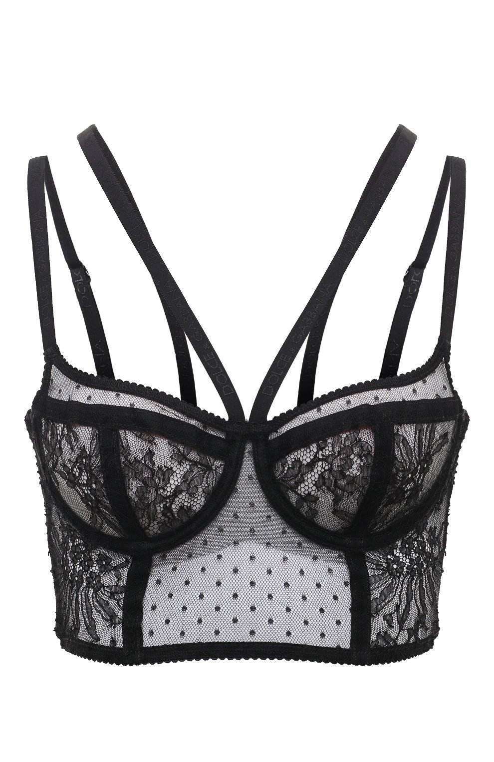 Бюстгальтер-топ DOLCE & GABBANA черного цвета по цене 85200 руб., арт. 07C32T/0N024, фото 1 Бюстгальтер-топ DOLCE & GABBANA, арт. 07C32T/0N024, фото 1