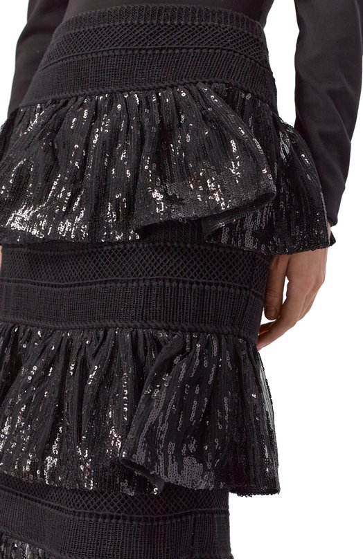 Юбка с отделкой пайетками Elie Saab SK217NF25PAM01 Чёрный  SK217NF25PAM01 Фото 5