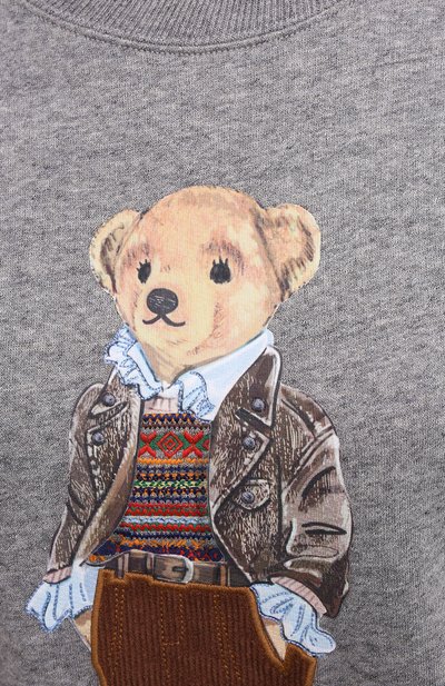 Хлопковый свитшот POLO RALPH LAUREN серого цвета по цене 24100 руб., арт. 211817681, фото 5 Хлопковый свитшот POLO RALPH LAUREN, арт. 211817681, фото 5