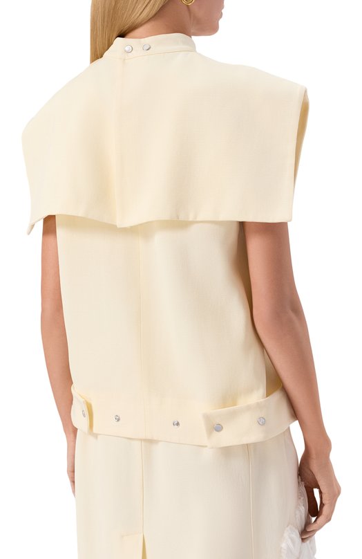 Топ из вискозы и шелка Jil Sander J03NC0305/J65005 Кремовый  J03NC0305/J65005 Фото 4