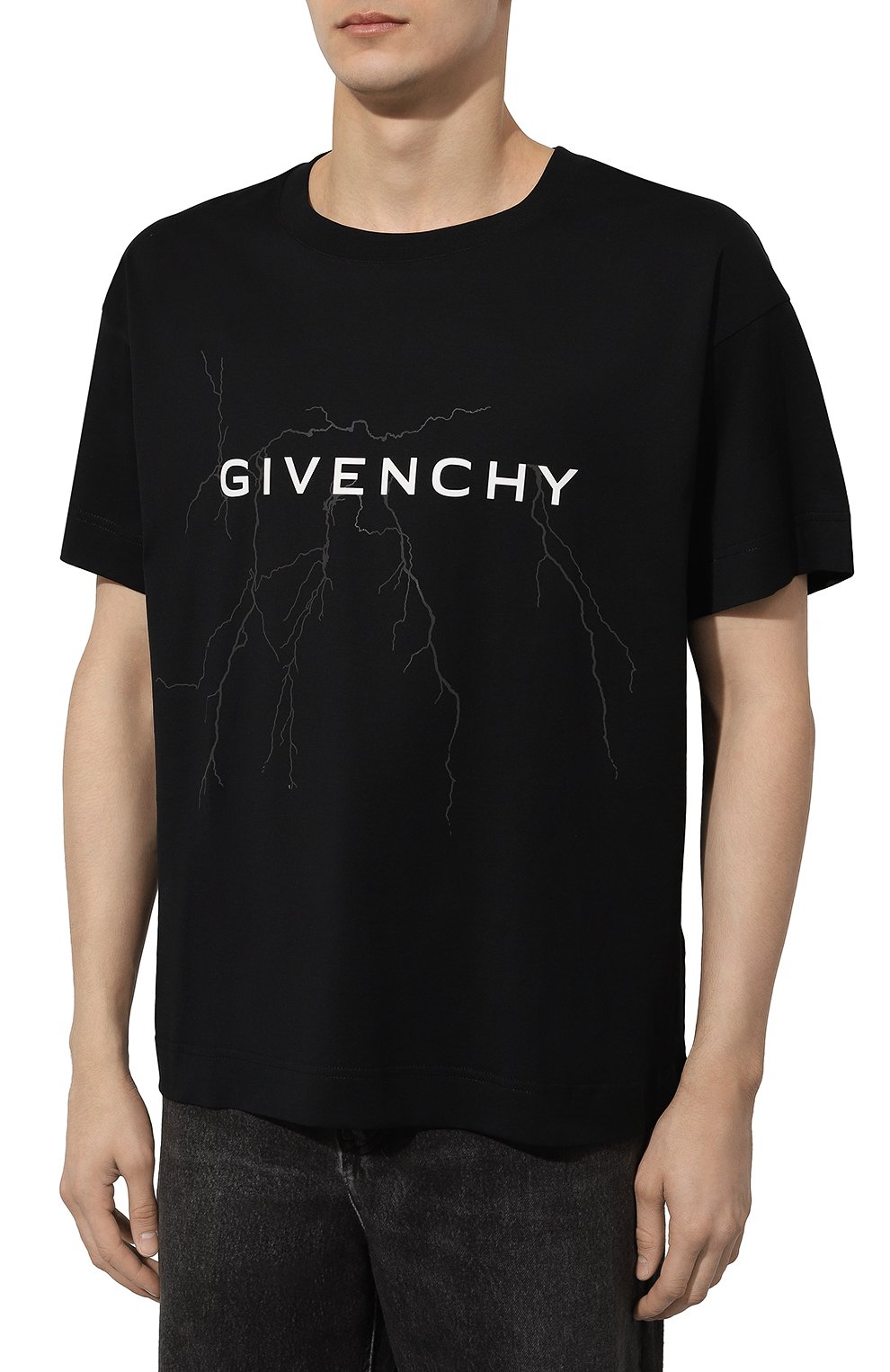 Хлопковая футболка GIVENCHY черного цвета по цене 76300 руб., арт. BM71JB3YJ9, фото 3 Хлопковая футболка GIVENCHY, арт. BM71JB3YJ9, фото 3