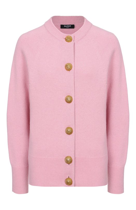 Кардиган из кашемира и шерсти Balmain GF1KL270/KI87 Розовый GF1KL270/KI87