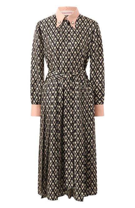 Женское шелковое платье VALENTINO черно-белого цвета по цене 0 руб., арт. 6B3VAEY590R | Фото 1