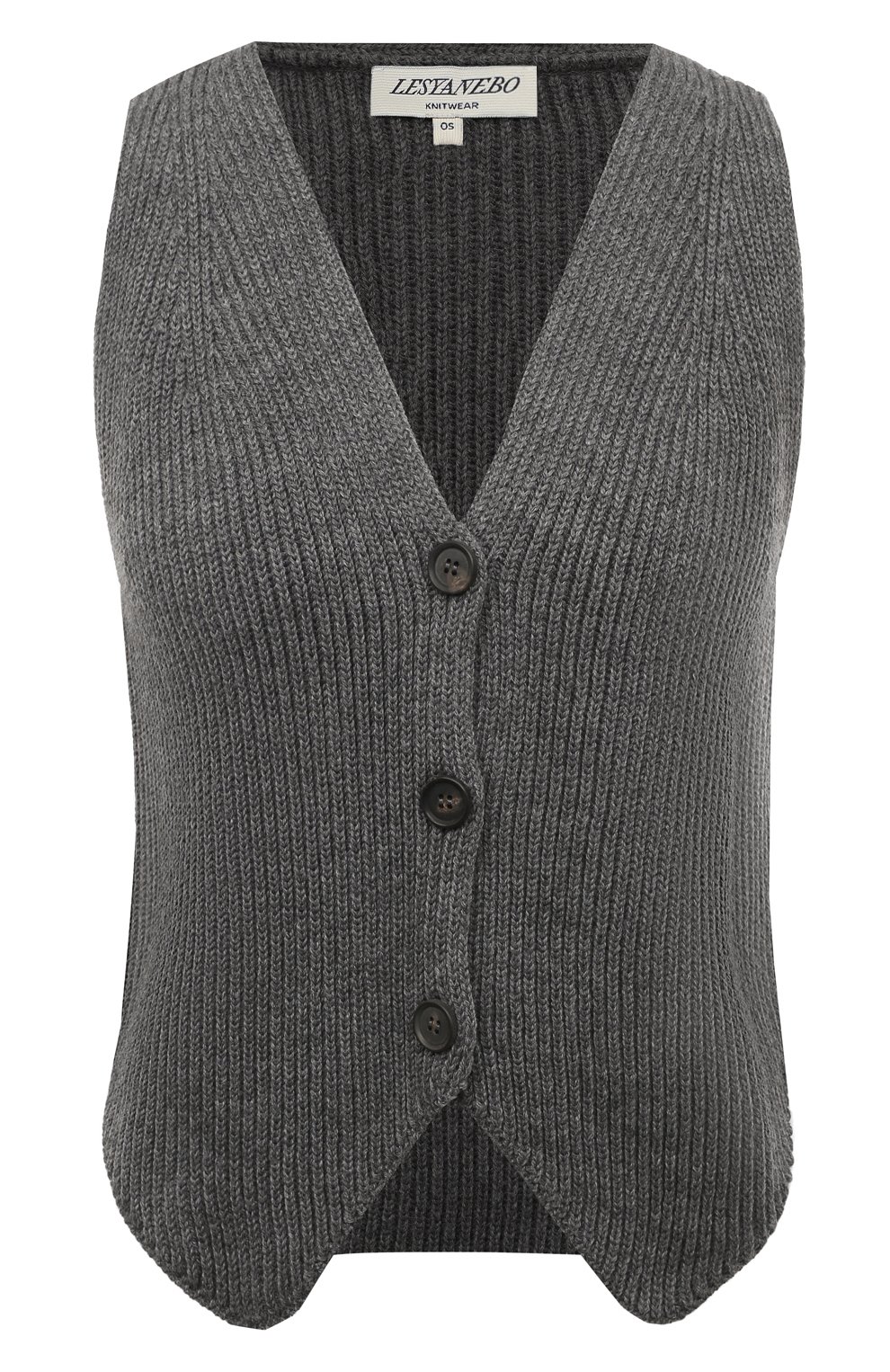 Жилет LESYANEBO серого цвета по цене 9400 руб., арт. FW22/KNIT008, фото 1 Жилет LESYANEBO, арт. FW22/KNIT008, фото 1