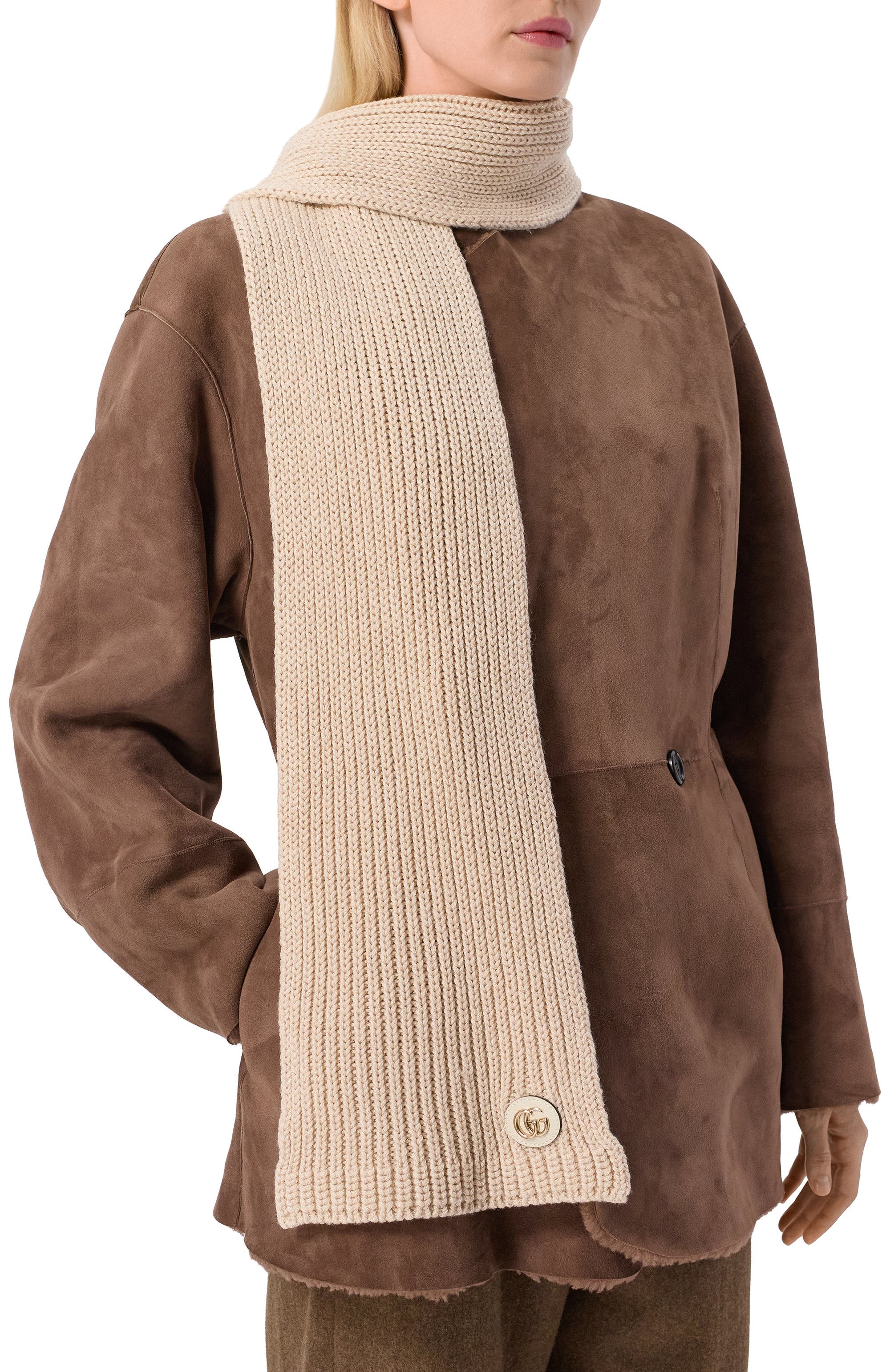 Шерстяной шарф GUCCI, арт. 809176/3GAAB, фото 2