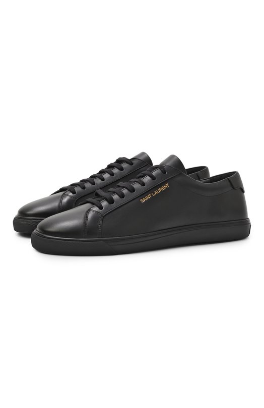 Кожаные кеды Andy Saint Laurent 606833/0ZS00 Чёрный 606833/0ZS00