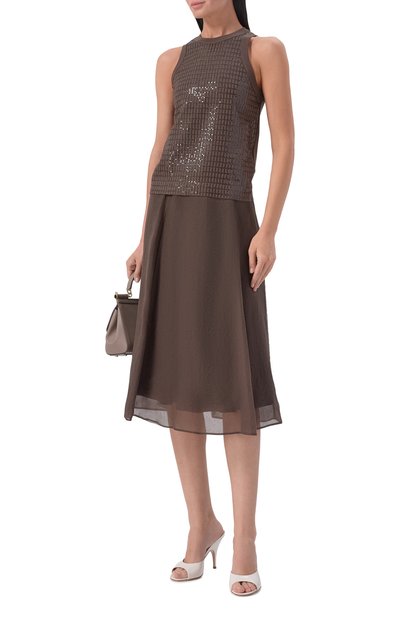 Женский топ с отделкой пайетками BRUNELLO CUCINELLI, арт. M0T18HK500